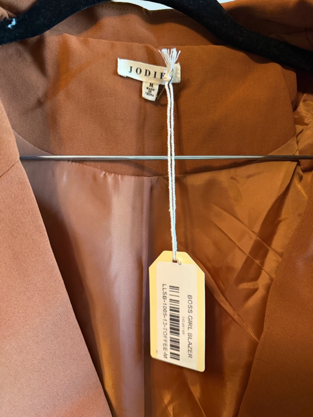 NWT - Jodifl Boss Girl Office Boxy Oversized Relaxed Fit Cropped Rust Blazer - Picture 3 of 8